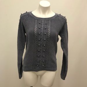 Mason Scotch Button Accent Pom Pom sweater